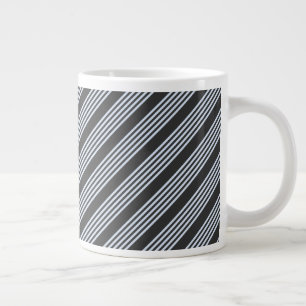 Bleek blauw en houtskool met vijf strepen grote koffiekop