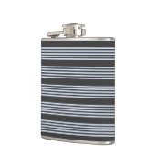 Bleek blauw en houtskool met vijf strepen heupfles (Links)