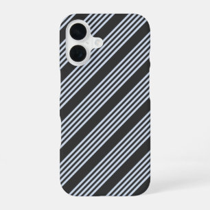 Bleek blauw en houtskool met vijf strepen iPhone 16 hoesje