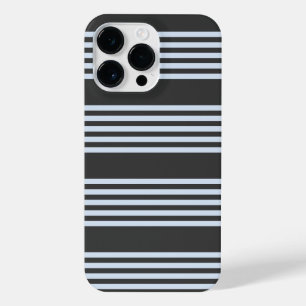 Bleek blauw en houtskool met vijf strepen iPhone 14 pro max hoesje