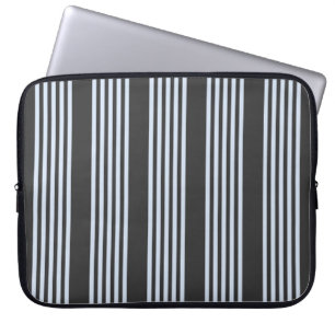 Bleek blauw en houtskool met vijf strepen laptop sleeve