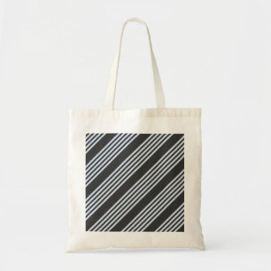 Bleek blauw en houtskool met vijf strepen tote bag