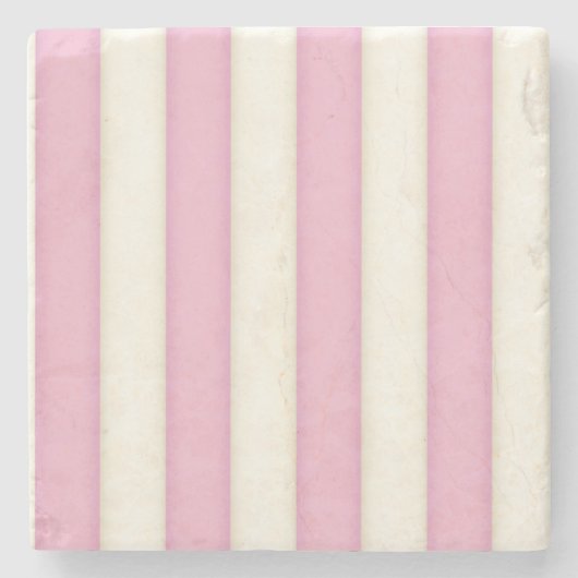 Bleek Blauw en Ivory Stripes Stenen Onderzetter (Voorkant)