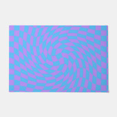 Bleek-blauw en lavender ingecheckt deurmat (Voorkant)