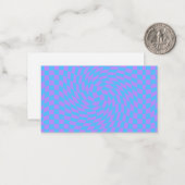 Bleek-blauw en lavender ingecheckt notitiekaartje (Voorkant / Achterkant in situ)