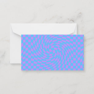 Bleek-blauw en lavender ingecheckt notitiekaartje