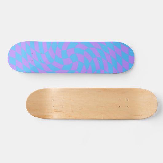 Bleek-blauw en lavender ingecheckt persoonlijk skateboard (Horizontaal)