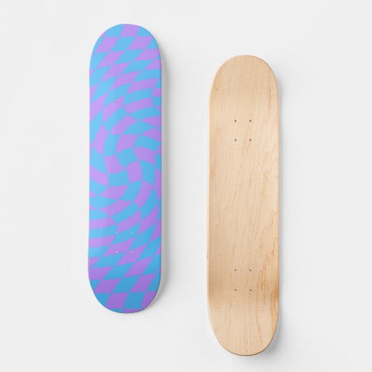 Bleek-blauw en lavender ingecheckt persoonlijk skateboard (Voorkant)