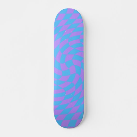Bleek-blauw en lavender ingecheckt persoonlijk skateboard (Voorkant)