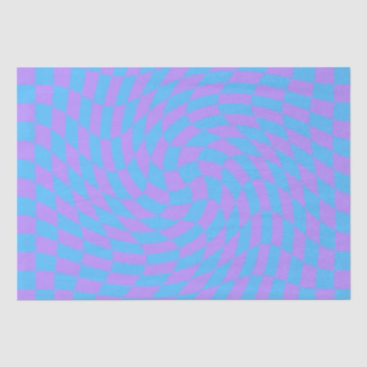 Bleek-blauw en lavender ingecheckt tissuepapier (Voorkant)