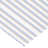 Bleek Blauw en Oranje Stripes Tablecloth Tafelkleed (Gekanteld)