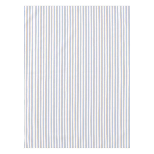 Bleek Blauw en Oranje Stripes Tablecloth Tafelkleed (Voorkant)