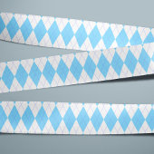Bleek blauw en wit argyle patroon grosgrain lint