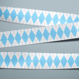 Bleek blauw en wit argyle patroon grosgrain lint