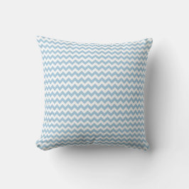 Bleek blauw en wit Chevron Pattern Kussen