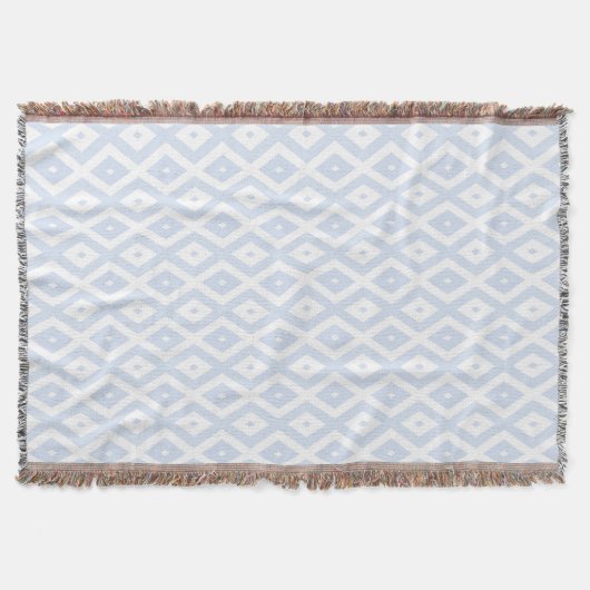 Bleek blauw en wit diamantpatroon deken (Voorkant)