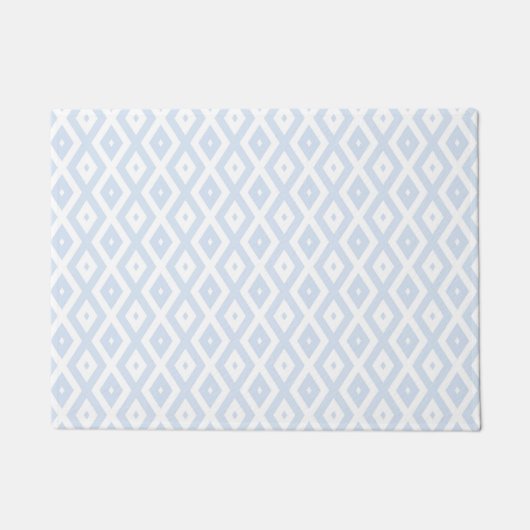 Bleek blauw en wit diamantpatroon deurmat (Voorkant)
