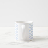 Bleek blauw en wit diamantpatroon espresso kop (Achterkant)