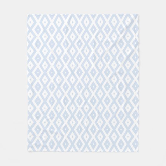 Bleek blauw en wit diamantpatroon fleece deken (Voorkant)