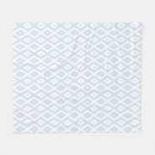Bleek blauw en wit diamantpatroon fleece deken (Voorkant (Horizontaal))