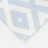 Bleek blauw en wit diamantpatroon fleece deken (Hoek)