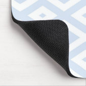 Bleek blauw en wit diamantpatroon muismat (Hoek)