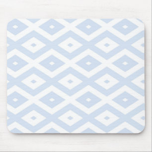 Bleek blauw en wit diamantpatroon muismat