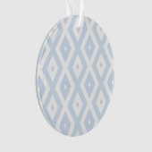Bleek blauw en wit diamantpatroon ornament (voorkant)
