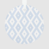 Bleek blauw en wit diamantpatroon ornament (achterkant)