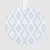 Bleek blauw en wit diamantpatroon ornament (voorkant)