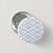Bleek blauw en wit diamantpatroon ronde button 3,2 cm (Voorkant /achterkant)