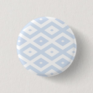 Bleek blauw en wit diamantpatroon ronde button 3,2 cm