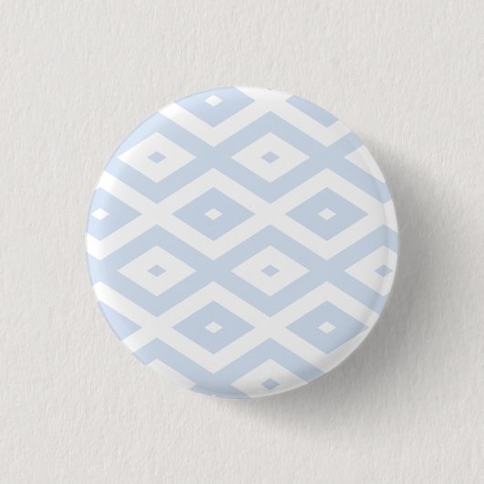 Bleek blauw en wit diamantpatroon ronde button 3,2 cm (Voorkant)