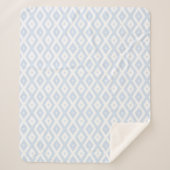 Bleek blauw en wit diamantpatroon sherpa deken (Voorkant)