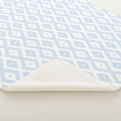 Bleek blauw en wit diamantpatroon sherpa deken (3/4)