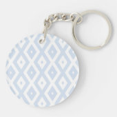 Bleek blauw en wit diamantpatroon sleutelhanger (Achterkant)