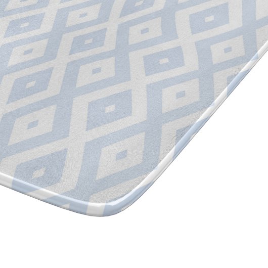 Bleek blauw en wit diamantpatroon snijplank (Hoek)