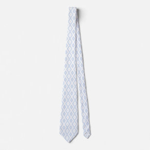 Bleek blauw en wit diamantpatroon stropdas