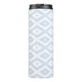 Bleek blauw en wit diamantpatroon thermosbeker (Achterkant)
