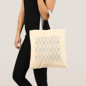 Bleek blauw en wit diamantpatroon tote bag (Voorkant (product))