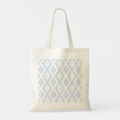 Bleek blauw en wit diamantpatroon tote bag (Achterkant)