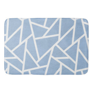 Bleek blauw en wit mozaïekpatroon badmat