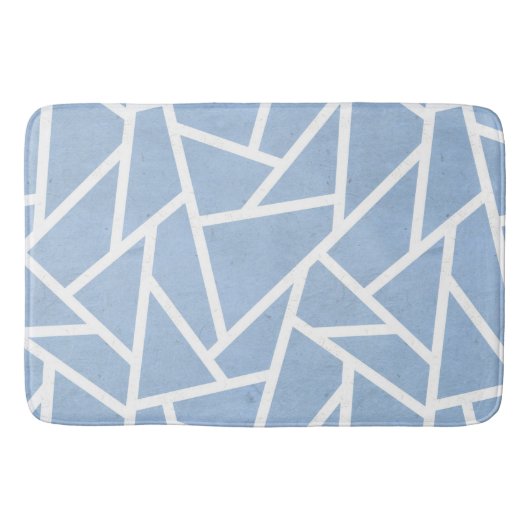 Bleek blauw en wit mozaïekpatroon badmat (Voorkant)