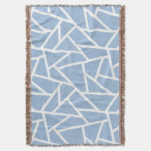 Bleek blauw en wit mozaïekpatroon deken (Voorkant Verticaal)