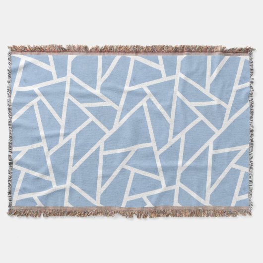 Bleek blauw en wit mozaïekpatroon deken (Voorkant)