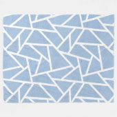 Bleek blauw en wit mozaïekpatroon fleece deken (Voorkant (Horizontaal))