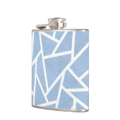 Bleek blauw en wit mozaïekpatroon heupfles (Links)