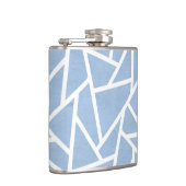 Bleek blauw en wit mozaïekpatroon heupfles (Rechts)