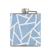 Bleek blauw en wit mozaïekpatroon heupfles (Achterkant)