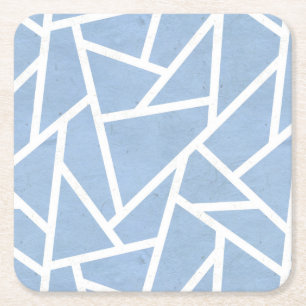 Bleek blauw en wit mozaïekpatroon kartonnen onderzetters